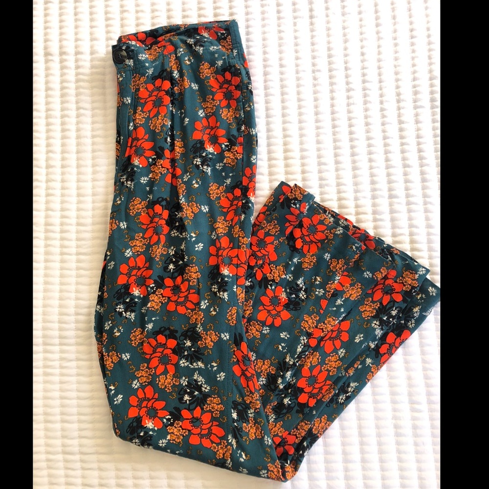 Free People Flare Floral Pants Size M